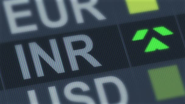 Indiase rupee stijgen, dalen. Uitwisseling van de wereldmarkt. Munt tarief schommelt — Stockvideo