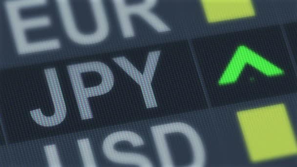 Yenul japonez se ridică, cade. Piaţa mondială de schimb. Rata valutară fluctuează — Videoclip de stoc