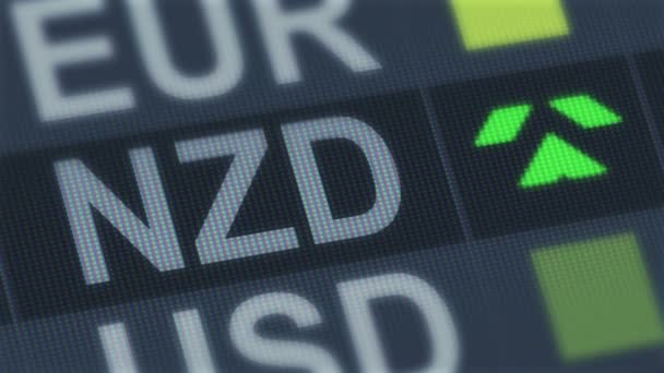 ニュージーランド ドル上昇、秋。世界の為替市場。通貨レートの変動 — ストック動画