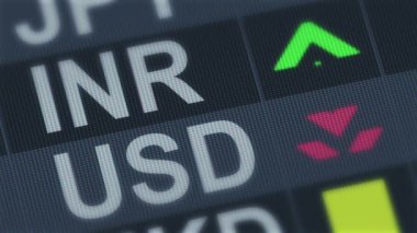 Hint Rupisi için Amerikan Doları ile karşılaştırıldığında. Para birimi döviz kuru dalgalanmaları