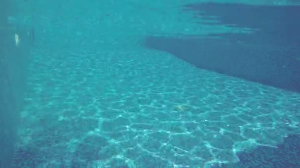 リゾートでの滞在を楽しんで、プールに飛び込む若い男 — ストック動画