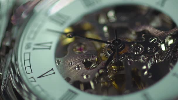 Clock closeup, eternal engine of human life, good and bad memories, thoughts — Stock Video