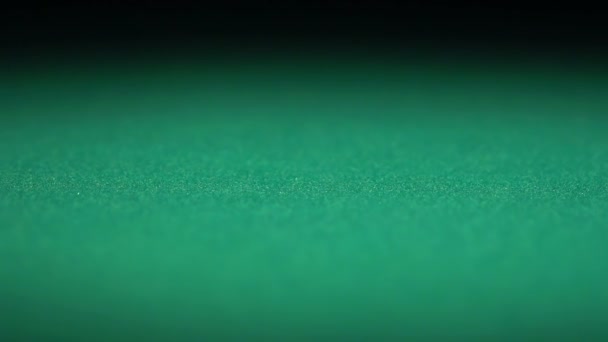 Slow-motion video of gambling game, red dice falling on green casino table — Stock Video