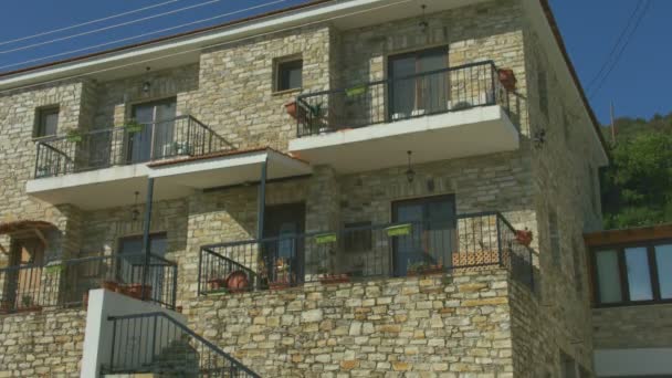 Duvar tatil evi Tatil Köyü içinde yatay Panoraması. Sezon dışı — Stok video