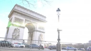 Arc de Triomphe, Paris, turizm güneşli Merkez Meydanı güzel tasarım