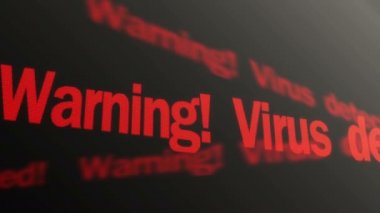 Uyarı! Virüs bulmak. Kontrol sistem uyarı kesmek. Pc ekran üzerinde metin
