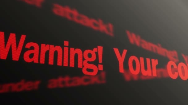 Attention, votre ordinateur est attaqué. Système de sécurité pirate. Texte en cours 