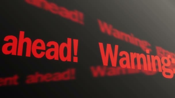Varování, grafický obsah před námi. Násilný obsah varování. Červený text běží — Stock video