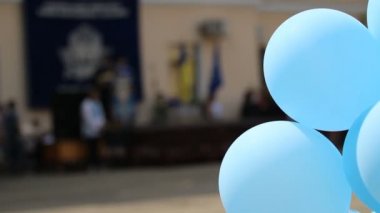 Güzel balonlar festival atmosferi mezuniyet töreninde, süslemeleri oluşturma