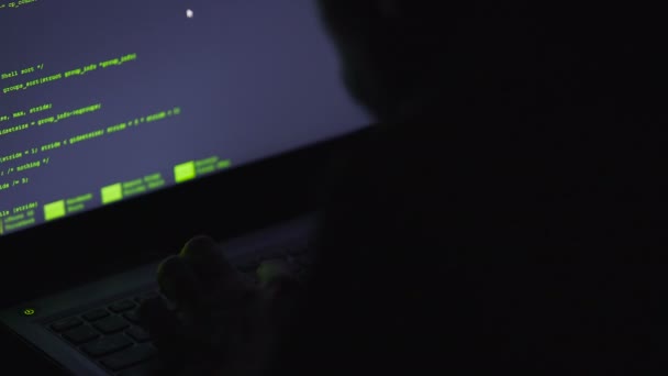 Profesyonel hacker Ulusal Bankası web sitesi sızmak isteyen sistem ihlal — Stok video