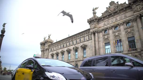 Nouveau bâtiment de la Douane à Barcelone, façade Aduana, Espagne architecture — Video