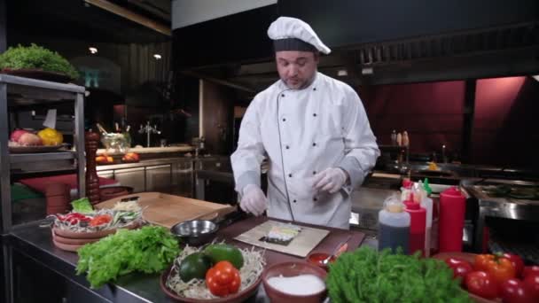 Így a sushi Chef — Stockvideo
