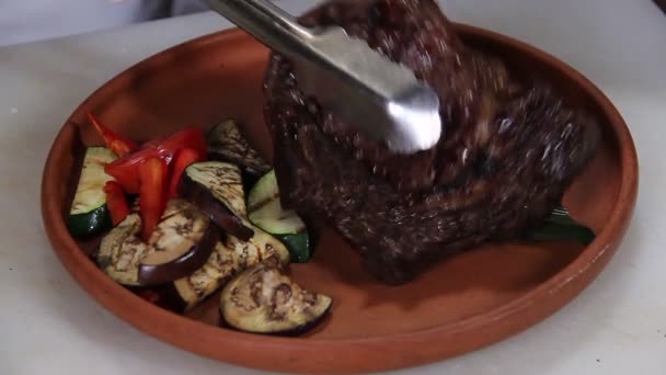 Hot steak — Stock Video