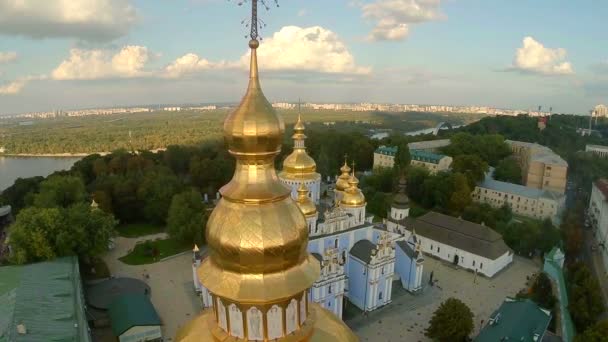 Orthodox church with golden domes — Stock Video