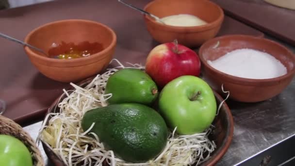 Fresh fruits and vegetables — Stock Video