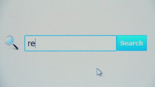 Restore computer - browser search query, Internet web pag — Stock Video