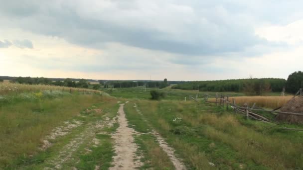 Paisagem rural aldeia — Vídeo de Stock