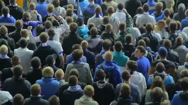 Fans verhogen handen in sync — Stockvideo