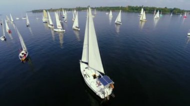 Sakin denizde yüzen yatlar