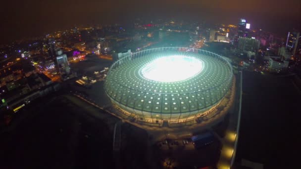 Estádio iluminado à noite — Vídeo de Stock