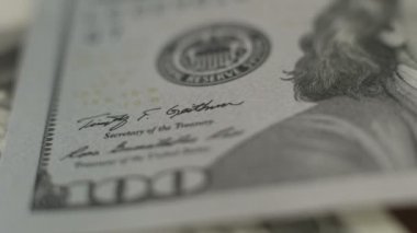 ABD yüz dolarlık Not, Amerikan kağıt para yakından bakmak