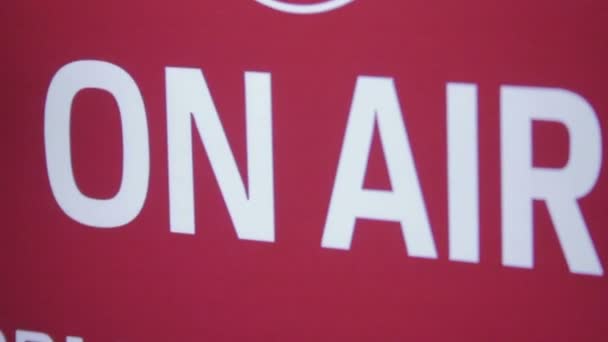 On Air sign at professional sound recording studio, tv, radio — Stock Video