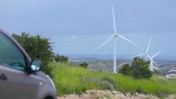 Rotující větrné turbíny — Stock video