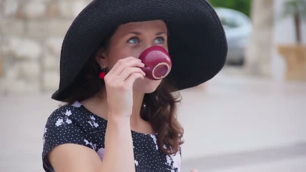 Woman uses smartphone — Stock Video