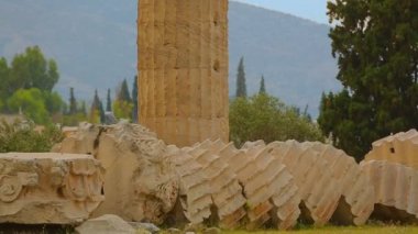 Harabeleri ve sütun, Olympian Zeus Tapınağı Atina, turistik