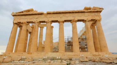 Antik tapınak Parthenon akropolü Atina'da Yunan Simgesel Yapı, turizm seyahat