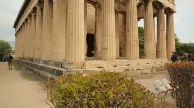 Antik Hephaestus Tapınağı Yunan kültürel miras dikey pan çekim