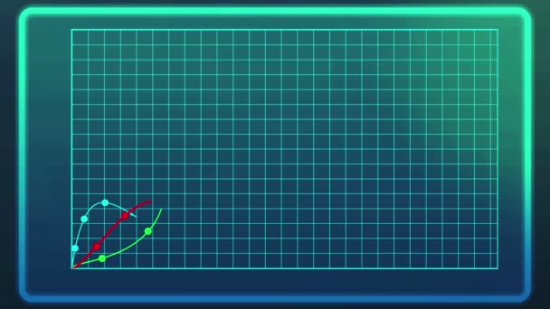 Courbes montrant la croissance industrielle sur graphique linéaire, graphique de données animé par ordinateur 
