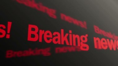 Son dakika haberi televizyon ekranında yayınlanan kırmızı metin. Önemli haber raporu, gazetecilik