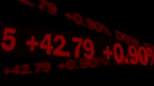 Δείκτες παγκόσμιας χρηματιστηριακής αγοράς, αριθμοί που εμφανίζονται στο ticker, παγκόσμια χρηματοπιστωτική κρίση — Αρχείο Βίντεο