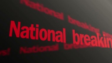 Televizyonda çalışan ulusal son dakika Haberler kırmızı metin. TV özel röportaj