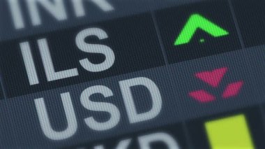 Para birimi döviz kuru dalgalanmaları. Amerikan Doları için karşılaştırıldığında İsrail Şekeli