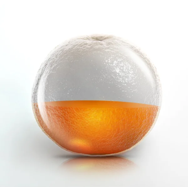 Cristal naranja sobre fondo blanco — Foto de Stock