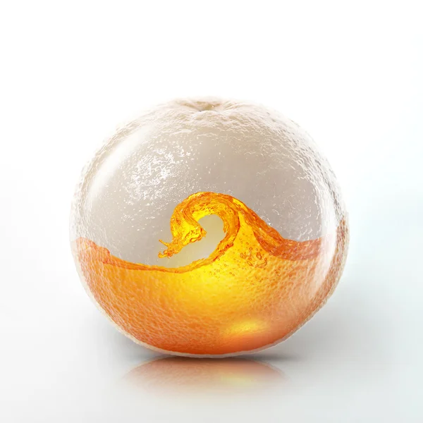 Cristal naranja sobre fondo blanco — Foto de Stock