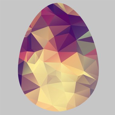 Sıra dışı renkli Paskalya yumurtaları Kübizm tarzı. Vektör arka plan