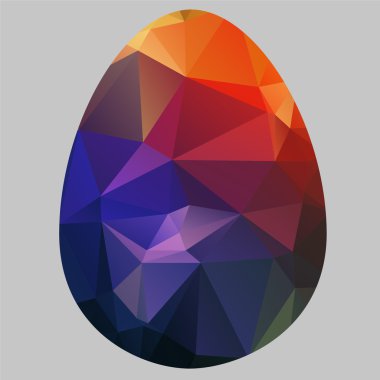 Sıra dışı renkli Paskalya yumurtaları Kübizm tarzı. Vektör arka plan