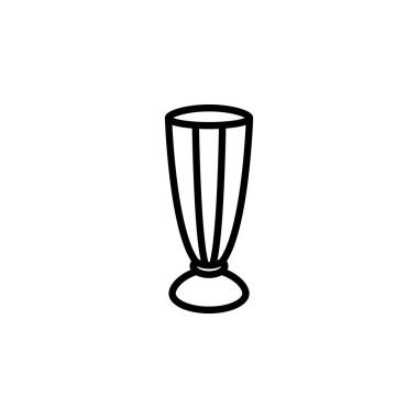 Milkshake cam vektör simgesi. Beyaz arka planda izole edilmiş güzel çizgili milkshake bardağı. Minimalist çizgi sanatı.