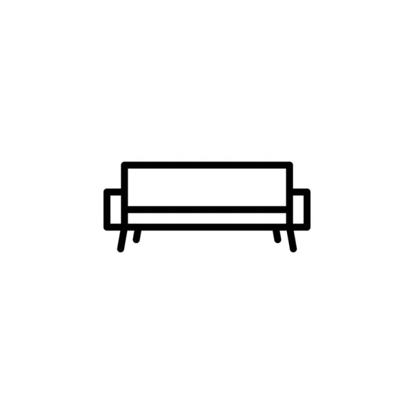 Modna ikona wektora sofy. Minimalistyczna kanapa na białym tle. Ikona liniowa. — Wektor stockowy