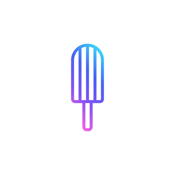 Icono Lindo Helado Helado Gradiente Color Brillante Paleta Esquimal Delineada — Vector de stock