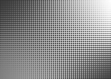 Beyaz ve gri renklerde soyut geometrik arkaplan. Eşkenar dörtgenli modern yarım tonlu monokrom posteri. Çağdaş sanat. Vektör illüstrasyonu.