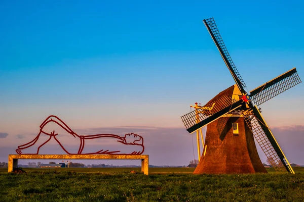 Wind Mill Goliath Located Province Groningen Netherlands — Fotografia de Stock