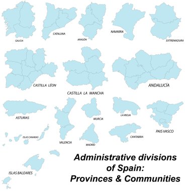 Tüm İspanyol il Haritası