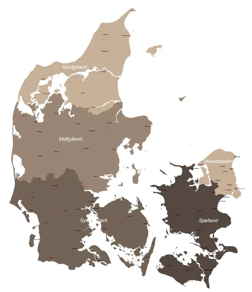 Mapa online de Dinamarca — Archivo Imágenes Vectoriales