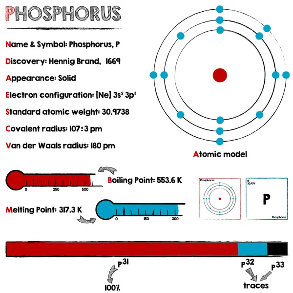 Fosfor element infographic — Stockvector