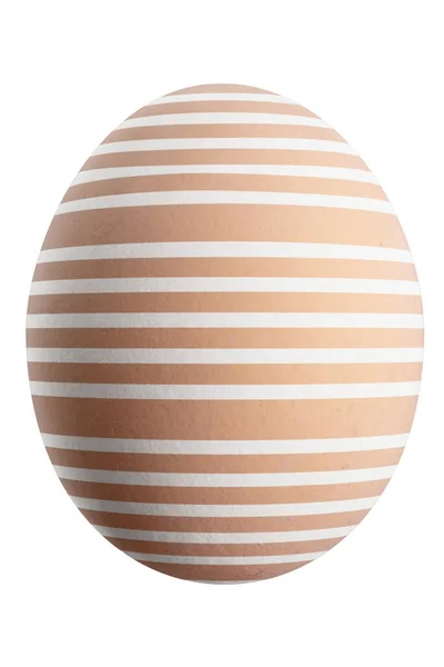 一个有条纹图案的孤立的复活节蛋的大图片 — 图库照片