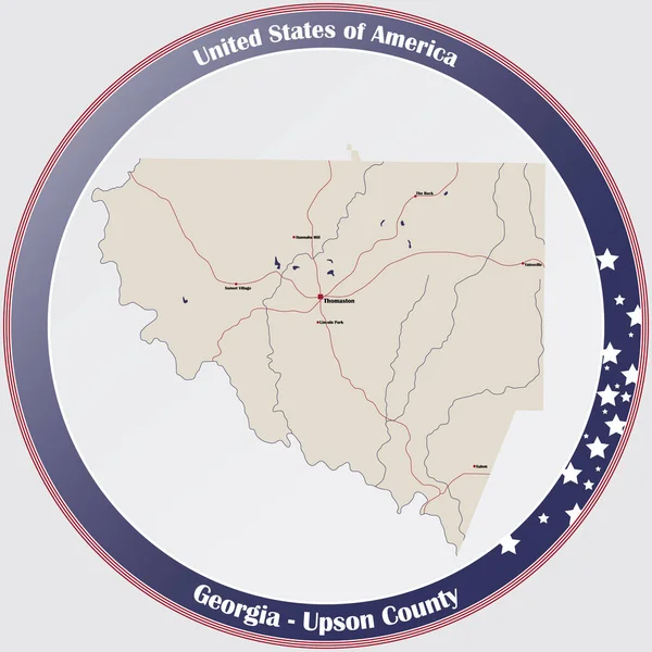 Grote Gedetailleerde Kaart Van Upson County Georgia Verenigde Staten — Stockvector